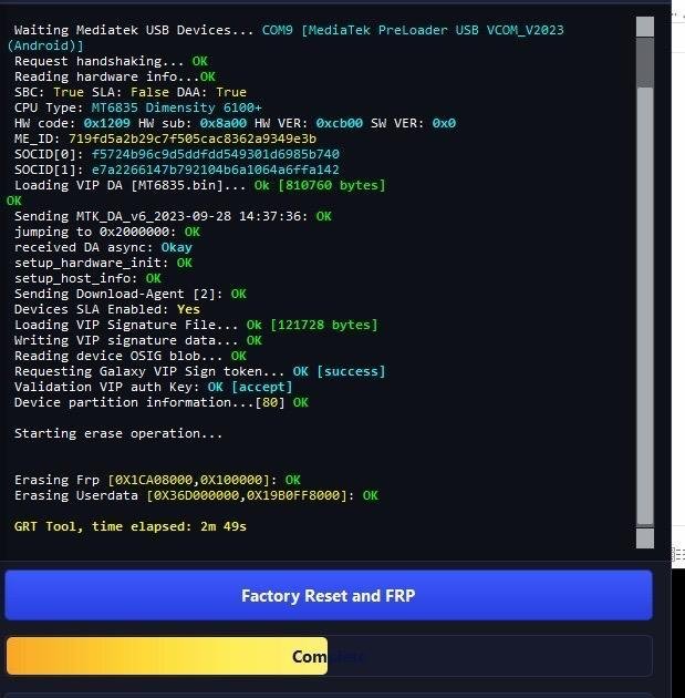GRT OTP REALME MTK 1 CLICK MTK ( NO FLASH JUST REMOVE FRP )